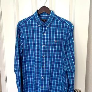 Blue plaid vineyard vines button down M
